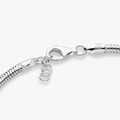 Miabella SSI007714AO Solid 925 Sterling Silver Italian 3Mm Snake Chain Bracelet For Women Men, Charm Bracelet thumb #1