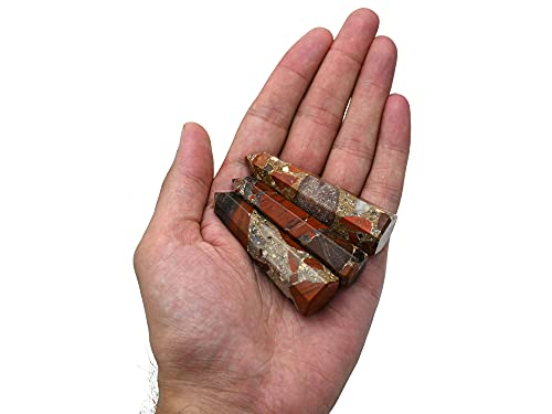 Image of Amazing Gemstone Spotted Jasper Crystal Towers - Natural Healing Crystal Point Obelisk for Reiki Healing and Crystal Grid (3 inch to 4 inch INCH)