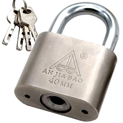 candado, Cuerpo de acero cromado, Candado con llave diferente, Grillete de 1 pulgada, Ancho de 1.5 pulgadas Cover