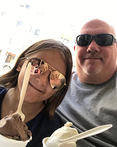 Hjstes Polarized Kids Aviator Sunglasses For Girls Boys Classic Juniors Glasses Uv400 Protection Lens,52Mm(Glod/Pink Mirror) #TOP2