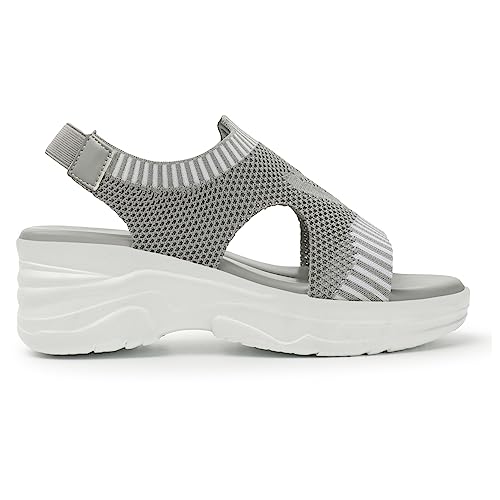 Image of Smart & Sleek Women Lightweight Sports Flatforms Sandals-AB69