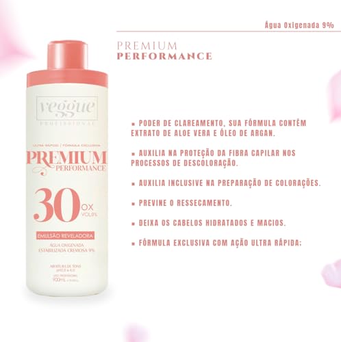 Água Oxigenada 30 Volumes - 900ml Veggue Profissional