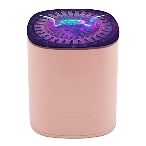 Meuble à bijoux avec miroir et cornes en forme de tête de mort - Néon - Rotation à 360°