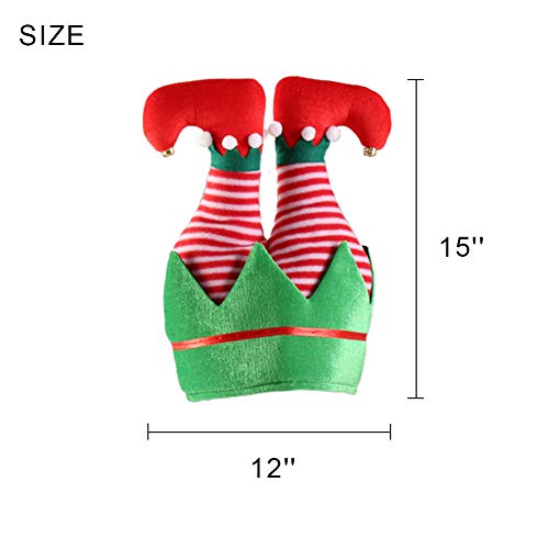 Shindel Christmas Hat, Christmas Elf Hat With Bells Santa Hat Xmas Holiday Hat, Holiday Party Supplies #TOP1