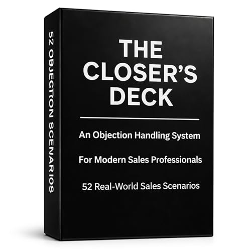 Professional Sales Training Cards, Objection Handling & Closing Skills, 52 Sales Training Flashcards, Cash Cards For Closers,Professional Sales Tool for Sales Representatives & Team Role Play Practice