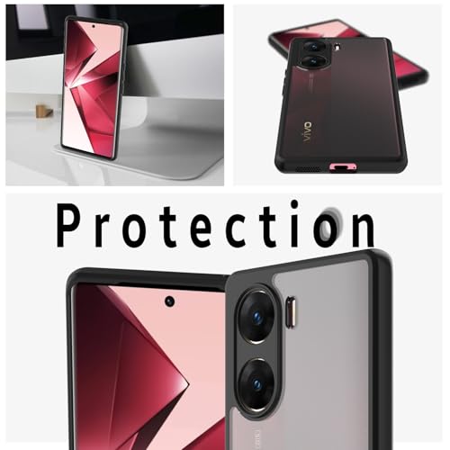 Image of KAPAVER Hybrid Series Back Cover Case Compatible with Vivo V29e (Black)
