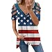Yowablo Tops à épaules dénudées pour Femmes rétro imprimé Slim Blouse Fermeture à glissière Profonde Col en V Manches Courtes Tops Chemise Belle Blouse