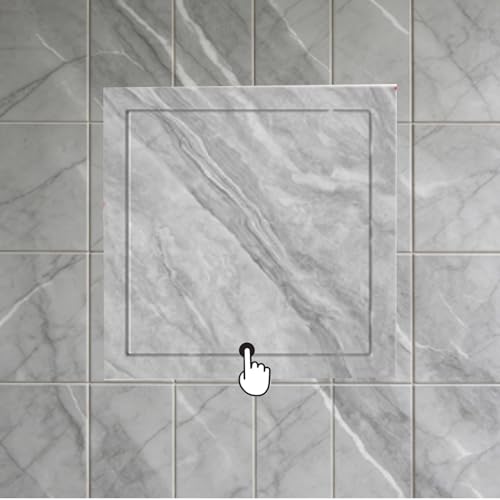 Panel de acceso para pared, Tpilla Pladur con grano de mármol, tamaños 250 x 600, 250 x 500, 250 x 400, 250 x 350, 250 x 250 mm, placa de cubierta cuadrada (gris, 200 x 240 mm)