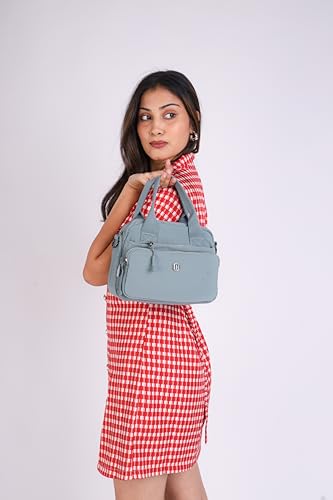 Image of TS WITH TECHSUN Small Women Crossbody Sling Bag Handbag for Travel Office Use, Water Resistant Nylon Shoulder Purse, Adjustable Strap Multipocket Organizer (25(L) X 19(H) X 9(W) CM)
