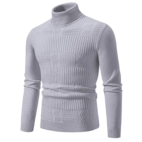 Men's Turtleneck Sweater Solid Color Pullover Knitted Warm Casual Outdoor Top