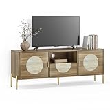 Meuble TV Industriel en Bois avec Grand Espace de Rangement, Pouvant Accueillir Un Téléviseur Jusqu’à 55 Pouces, Idéal pour Le Salon et la Chambre