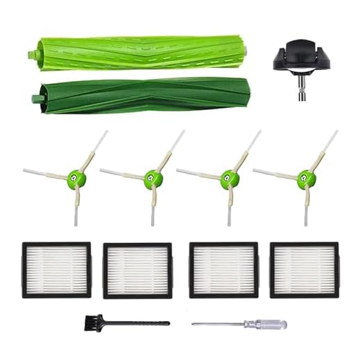 Acessórios de peças de reposição para aspirador de pó iRobot Roomba i7 j7 i6 i8 i3 i4 i2 i1 i5 e5 e6 I E J Series, 1 escova de rolo, roda de rodízio frontal, 4 filtros e 4 escovas laterais