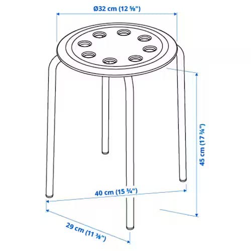 Image of Generic Marius Durable Stool- 45 Cm - By Stockland (Black 45 Cm) - Steel