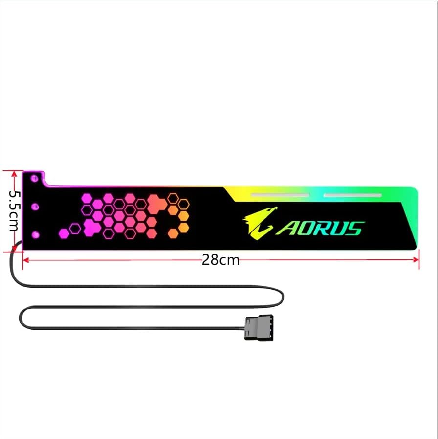 Nimomo RGB Graphics Card Support Bracket Acrylic Graphics Card Support Bracket GPU Holder Stand Large 4PIN for Desktop Computer(28cm)