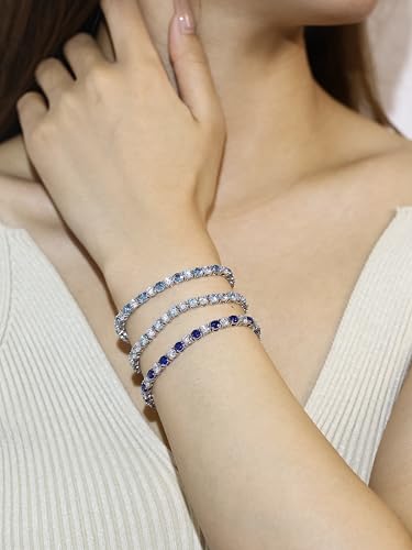 FANCIME Birthstone Tennis Bracelet, 14K Gold Plated Tennis Bracelets for Women, Fine Jewelry Wedding Bridal Prom Birthday Gift for Women Mom Wife, Length 7.2 Inch, Width 4mm2