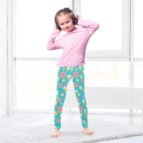 Sweet Ice Cream Donuts Girls Leggings Soft Stretch Workout Yoga Dance Pants for Kids Casual Tights4