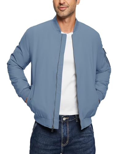 Image of TBMPOY Men's Winter Bomber Jacket Fall Casual Windbreaker Softshell Jackets