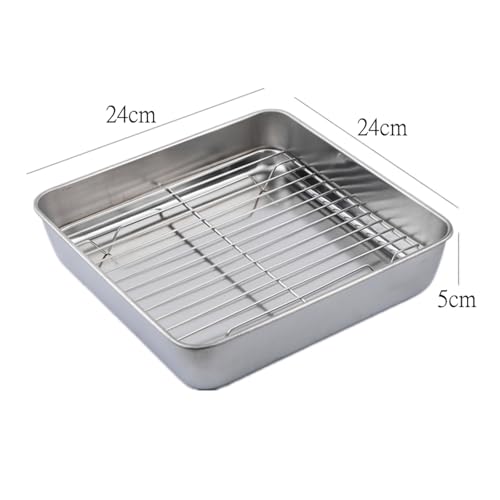 Plaque de cuisson carrée en acier inoxydable avec grille pour ustensiles - 3