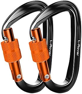 L-Rover Carabiner Clips,Ultra Sturdy Caribeaners -12KN/2697lbs Heavy Duty Carabiner for Hammocks,Hiking,Camping,Keychain,Swing, Hiking