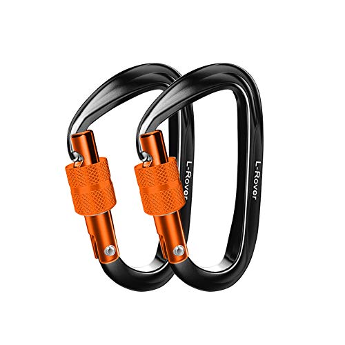 L-Rover Carabiner Clips,Ultra Sturdy Caribeaners -12KN/2697lbs Heavy Duty Carabiner for Hammocks,Hiking,Camping,Keychain,Swing, Hiking