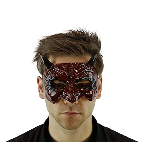 MasqStudio Horned Devil Mask Animal Masquerade Halloween Cosplay Haunted House party mask Art Wall Deco (Red)