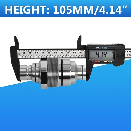 Image of 7246799 48mm Male Flat Face Hydraulic Quick Coupler Compatible with Bobcat | Replaces AT406474, V1311-77140 and 47396760; Stainless Steel, NPT /NPTF, 1 /2 inch ISO 16028, 5,076 PSI, 50 L /min