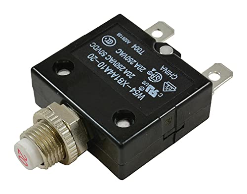 Potter&BRUMFIELD - TE CONNECTIVITY - W54-XB1A4A10-20 - Thermal Circuit Breaker 20 A 50 VDC Panel 1 Pole 250 VAC W54 Series-6pack