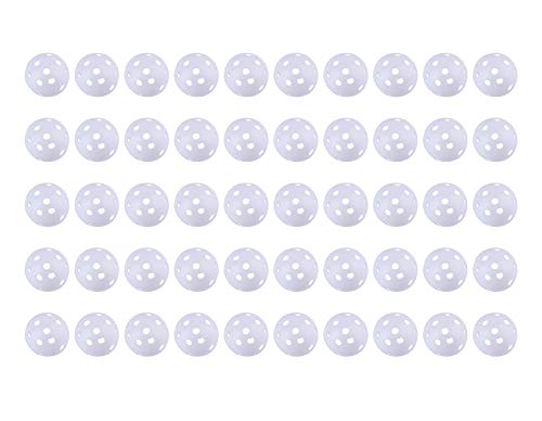 Faswin 100 Pack White Plastic Golf Training Balls, Airflow Hollow 41Mm Golf Balls For Driving Range, Swing Practice, Home Use #TOP5