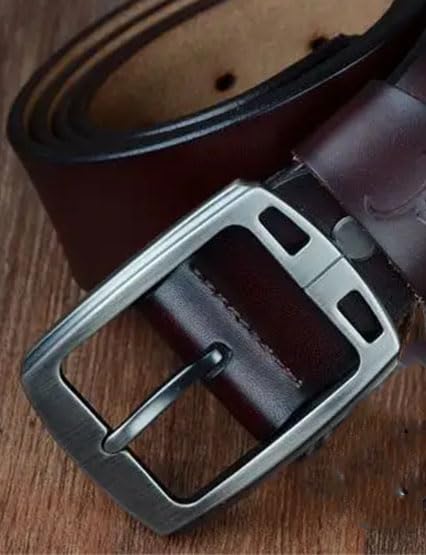 Men Vintage-Inspired Leather Belt with Pin Buckle for Jeans or Trousers2