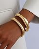 AYWFCBF 2Pcs Gold Bangle Bracelets for Women - 14K Gold Plated Chunky Bangle Stack Hinged Open Wide Cuff Bracelets - Arm Cuff Jewelry for Women #1