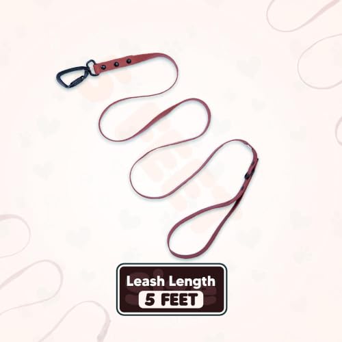 Image of Adil's Biothane Waterproof Dog Collar, Dog Leash & Collar Leash Combo | Heavy Duty TPU Coated Webbing | Adjustable Quick Release Buckle | Odour Resistant (Chestnut, L-22, Leash Only)