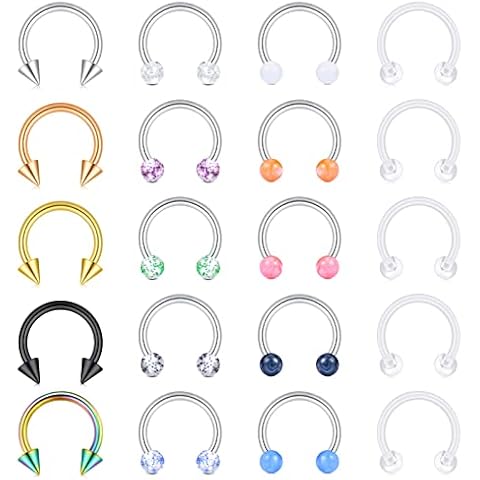 Incaton 16G Surgical Steel Septum Rings Set Cover