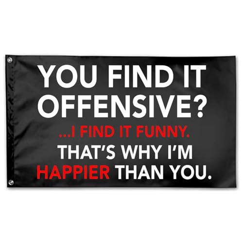 You Find It Offensive I Find It Funny Flag - Indoor Outdoor Flag - Garden Party Living Room Home Wall Decoration Flag - Dorm Room Flag 4X6FT