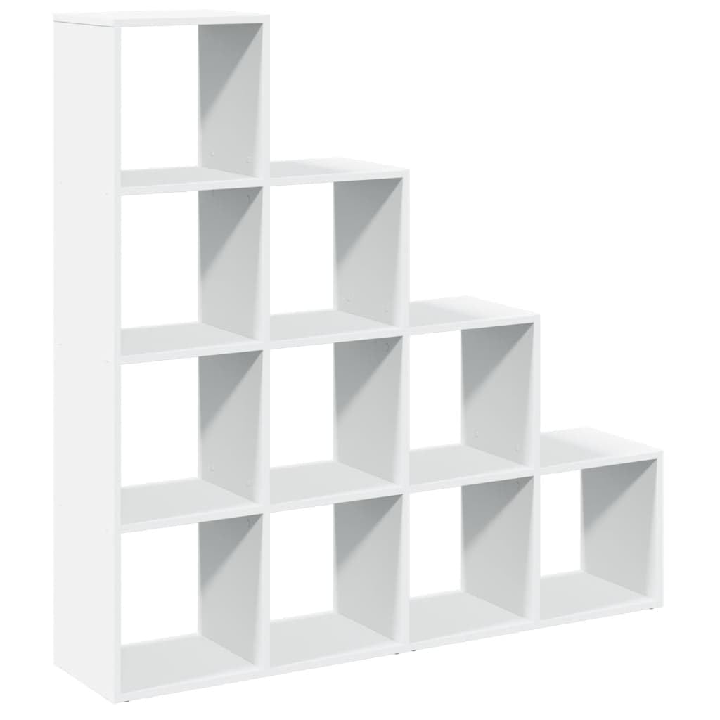 Generisch Raumteiler-Bücherregal 4 Stufen Weiß 131,5x29x131,5 cm,Möbel,Regalsysteme,Bücherregale Bücherschränke-857967
