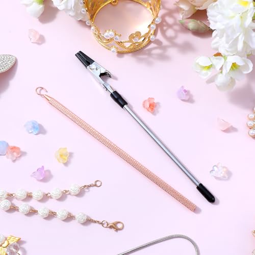 Tyqour 2 Stück Armband Kette Helfer 2-in-1 Armband Hilfe Schließer,Edelstahl Armband-Anbringen Hilfswerkzeuge Tragbare Armband-Helfer zum Hilfe Haken Clips Schmuck Frauen für Uhren Basteln Anpassung