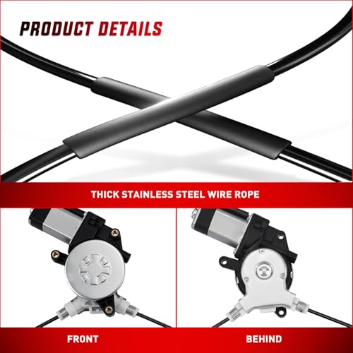 Image of Nilight Power Window Regulator with Motor Assembly Replacement for Honda Pilot 2003 2004 2005 2006 2007 2008, Front Passenger Side, 748-130