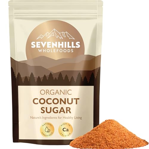 Sevenhills Wholefoods Organic Coconut Sugar 1kg, from Coconut Nectar Blossom - Low GI Brown Sugar, for Drinks, Desserts & Baking