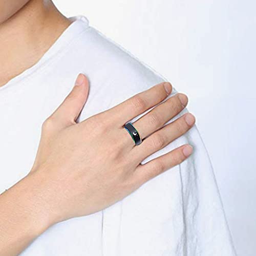 Personalized Couples Matching Rings Set for Him and Her Custom Name Rings for Couples Promise Rings for Couples Black Stainless Steel Wedding Rings Sets His & Hers Engagement Rings Christmas Gift Valentine's Day Jewelry4