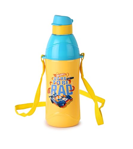 Image of CELLO Puro Steel-X Kids Zee 400 Inner Steel Cartoon Design Water Bottle 470ml, Yellow | ISI Certified, PU Insulated, BPA Free Kids Water Bottle | Easy to Carry Leakproof School Kids Water Bottle
