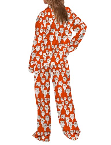 Image of SHESHOW Satin Pajamas for Women Set Long Sleeve Button Down Sleepwear 2 Piece Nightwear Women Pjs Sets Size XS-XXL