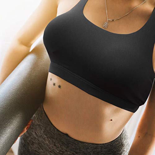 CLISPEED 1 Unidade Sutiã De Corrida Preto Sutiãs De Exercício Para Mulheres Sutiã De Ioga Sutiãs De