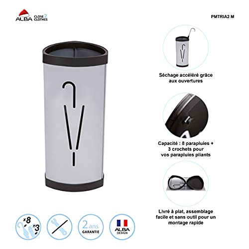 Alba - Triangular Umbrella Stand - Umbrella Holder - High Storage Capacity - Metallic Gray And Black Plastic Trim - Pmtria2M #TOP6