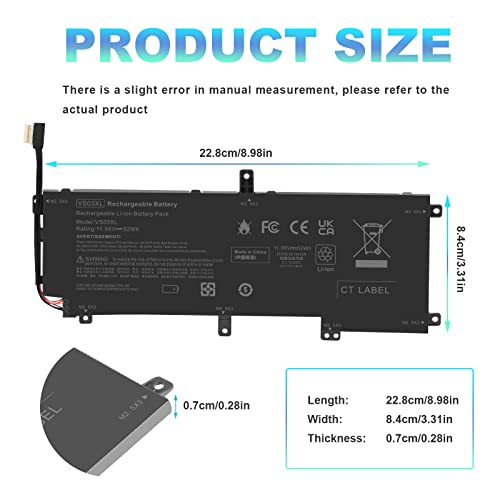 Image of ASUNCELL VS03XL Battery for HP Envy 15T-AS000 15T-AS100 CTO 15-AS 15-AS133CL X6V56UA 15-AS020NR 15-AS152NR 15-AS004LA 15-AS014WM HSTNN-UB6Y 849047-541 849313-850 3ICP7 /61 /80 849313-856 TPN-I125