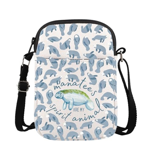 Lywjyb Birdgot Manatee Animal Crossbody Bag Sea Cow Lover Gift Ocean Life Gift Manatee Lover Gift