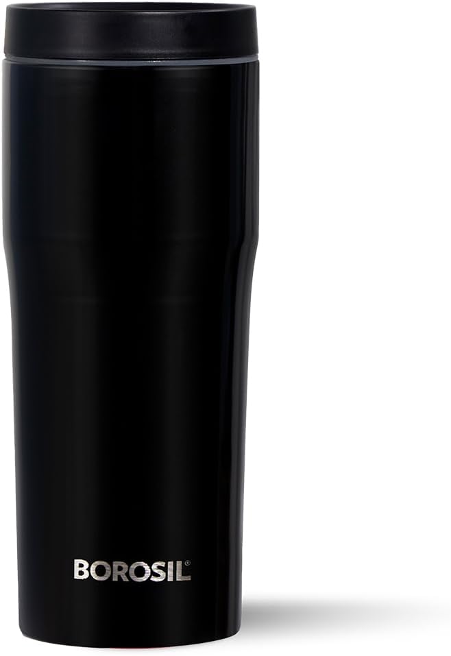 500ml Hike Stainless Steel Flask Tumbler | Double Wall Vacuum Insulated | 9 Hrs Hot & 13 Hrs Cold | Leakproof & Wide Mouth | Fits in Car Holders, for Home, Office, Sports, Black