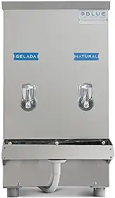 Bebedouro Purificador Industrial Blue Bancada 2 Torneiras Natural e Gelada 20L Inox PIB20L220VN-2T 220V