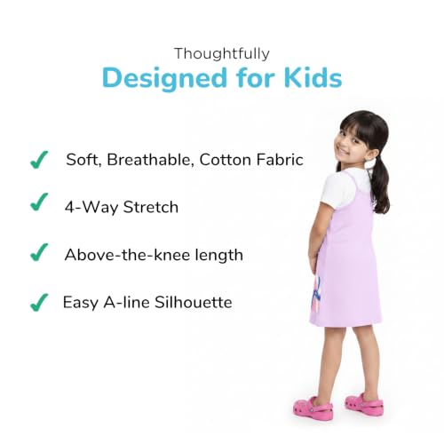 Image of YouGotPlanB Girls 100% Cotton A-Line Printed Dress | Above Knee Length Summer Frock | Soft & Breathable Casual Wear for Girls (Ages 3-14 Years)