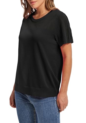 WIHOLL Short Sleeve Sweater for Women Trendy Summer Tops 2025 Early Fall Fashion Business Casual Outfits4