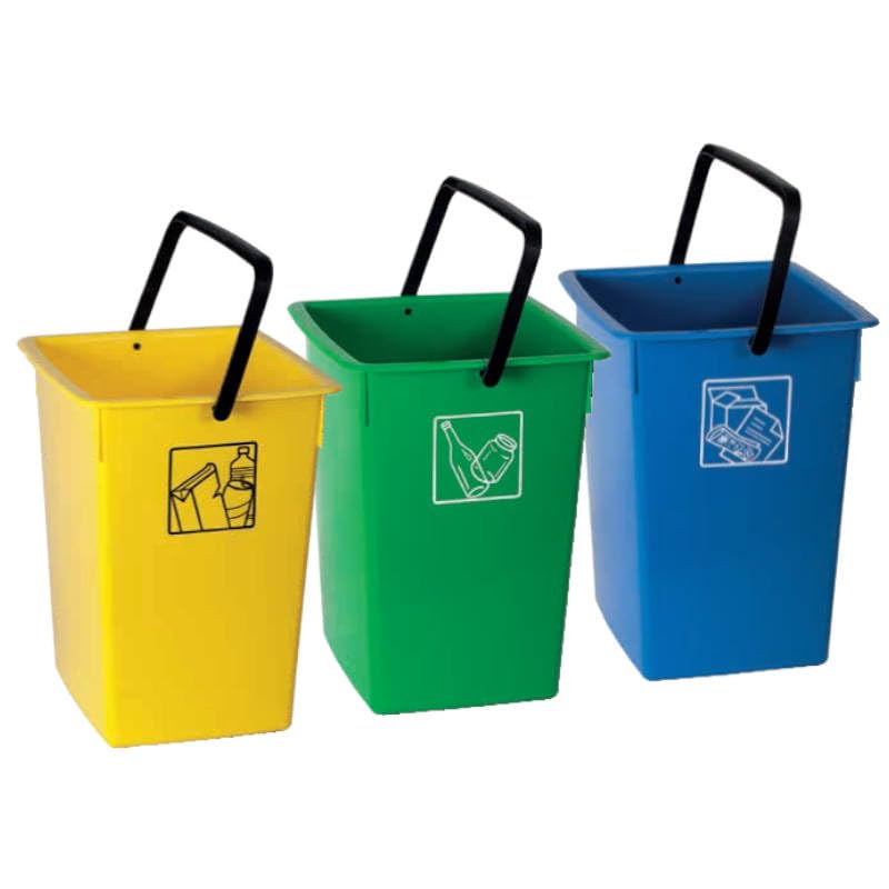 POUBELLE CONTENEUR A DECHETS 85LT COUVERCLE VERT C