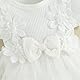 Odizli 1 Geburtstag Mädchen Outfit Kurzarm Strampler Kleid Blume Spitze Tüllkleid+Stirnband Kleidung Sommer Babykleidung Neugeborene Erstausstattung Babysachen Set Baby Fotoshooting Weiß 3-6 Monate